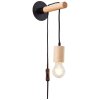 Brilliant Jenji Muurlamp Hout donker, Zwart, 1-licht