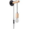 Brilliant Jenji Muurlamp Hout donker, Zwart, 1-licht
