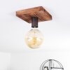 Amnicon Plafondlamp Hout donker, Zwart, 1-licht