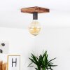 Amnicon Plafondlamp Hout donker, Zwart, 1-licht