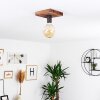 Amnicon Plafondlamp Hout donker, Zwart, 1-licht