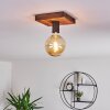 Amnicon Plafondlamp Hout donker, Zwart, 1-licht