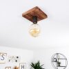 Amnicon Plafondlamp Hout donker, Zwart, 1-licht