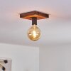 Amnicon Plafondlamp Hout donker, Zwart, 1-licht