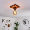 Amnicon Plafondlamp Hout donker, Zwart, 1-licht
