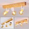 Barbengo Plafondlamp Bruin, Hout licht, Wit, 3-lichts