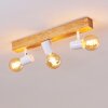 Barbengo Plafondlamp Bruin, Hout licht, Wit, 3-lichts