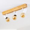 Barbengo Plafondlamp Bruin, Hout licht, Wit, 3-lichts