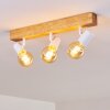 Barbengo Plafondlamp Bruin, Hout licht, Wit, 3-lichts