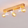 Barbengo Plafondlamp Bruin, Hout licht, Wit, 3-lichts