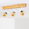 Barbengo Plafondlamp Bruin, Hout licht, Wit, 3-lichts