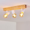 Barbengo Plafondlamp Bruin, Hout licht, Wit, 3-lichts