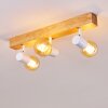 Barbengo Plafondlamp Bruin, Hout licht, Wit, 3-lichts