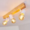 Barbengo Plafondlamp Bruin, Hout licht, Wit, 3-lichts