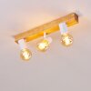 Barbengo Plafondlamp Bruin, Hout licht, Wit, 3-lichts