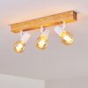 Barbengo Plafondlamp Bruin, Hout licht, Wit, 3-lichts