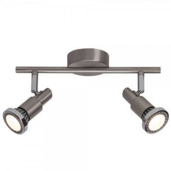 Brilliant Ryan Spotbalk plafond Chroom, Wit, 2-lichts