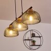 Besancon Hanglamp Bruin, Zwart, 3-lichts