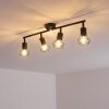Baripada Plafondlamp Zwart, 4-lichts