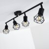 Baripada Plafondlamp Zwart, 4-lichts
