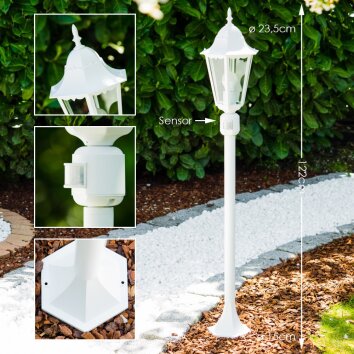 Hongkong Buiten staande lamp Wit, 1-licht, Bewegingsmelder