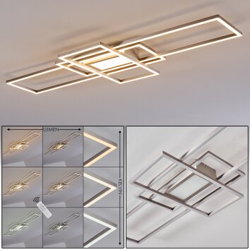 Alsterbro Plafondlamp LED Nikkel mat, 1-licht, Afstandsbediening