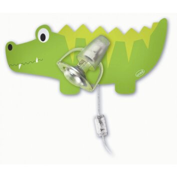 Waldi Krokodil Muurlamp Groen, 1-licht