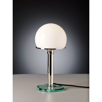 Tecnolumen Wagenfeld WG 25 GL Tafellamp Nikkel mat, Transparant, Helder, 1-licht