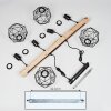 Bacabal Hanglamp Hout licht, Zwart, 4-lichts
