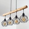 Bacabal Hanglamp Hout licht, Zwart, 4-lichts