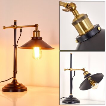 Gudem Tafellamp Zwart-Goud, 1-licht