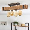 Montgomery Plafondlamp Hout donker, Zwart, 4-lichts