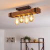 Montgomery Plafondlamp Hout donker, Zwart, 4-lichts