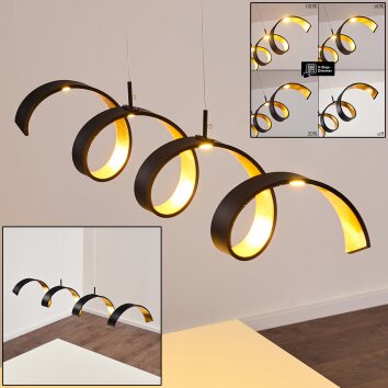 Rezat Hanglamp LED Zwart-Goud, 1-licht