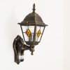 Antibes Buiten muurverlichting Bruin, Goud, 1-licht, Bewegingsmelder