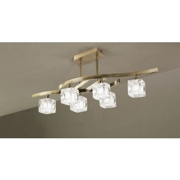 Mantra CUADRAX Plafondlamp Messing, 6-lichts