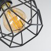 Barbengo Plafondlamp Hout licht, Zwart, 3-lichts