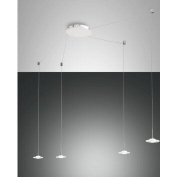 Fabas Luce Susanna Hanglamp LED Wit, 4-lichts