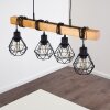 Barbengo Hanglamp Hout licht, Zwart, 4-lichts