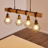 Barbengo Hanglamp Hout licht, Zwart, 4-lichts
