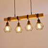 Barbengo Hanglamp Hout licht, Zwart, 4-lichts