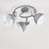 Dompierre Plafondlamp Grijs, Wit, 3-lichts