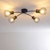Bacau Plafondlamp Zwart, 4-lichts