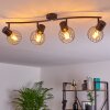 Kenia Plafondlamp Grijs, Zwart, 4-lichts