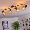 Kenia Plafondlamp Grijs, Zwart, 4-lichts