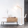 Brilliant Carlyn Staande lamp Hout donker, Wit, 1-licht
