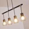 Bacau Hanglamp Zwart-Goud, 4-lichts