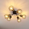 Bacau Plafondlamp Zwart, 6-lichts
