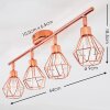 Ferrand Plafondlamp LED Koperkleurig, 4-lichts