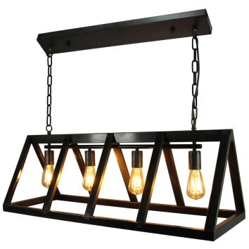 Brilliant Matrix Hanglamp roestvrij staal, Zwart, 4-lichts
